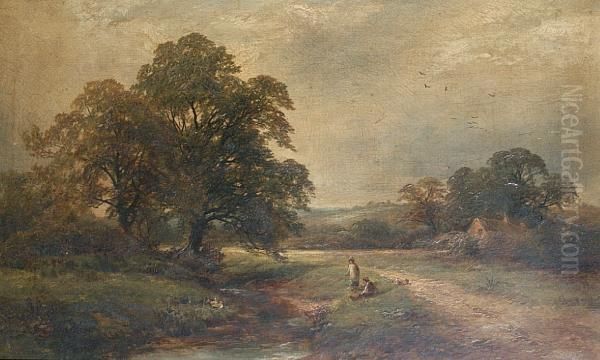 At Twyford, Derbyshire Oil Painting by George Turner