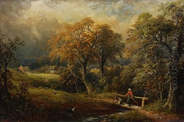 Windley Brook, Derbyshire Oil Painting by George Turner