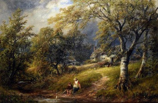 The Cottage By The Brook Oil Painting by George Turner