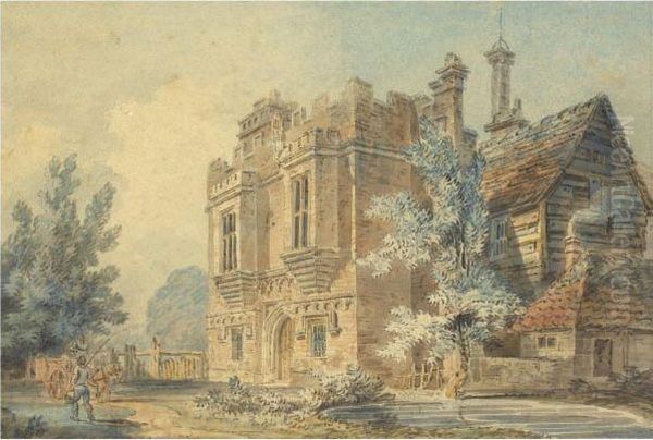 View Of The Gatehouse At Rye House, Hertfordshire Oil Painting by Joseph Mallord William Turner