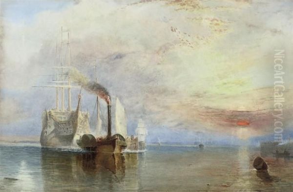 The Fighting 
Temeraire 
 Being Tugged To Her Last Berth To Be Broken Up Oil Painting by Joseph Mallord William Turner