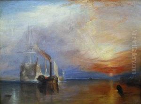 The Fighting Temeraire Tugged To Her
Last Berth To Be Broken Up Oil Painting by Joseph Mallord William Turner