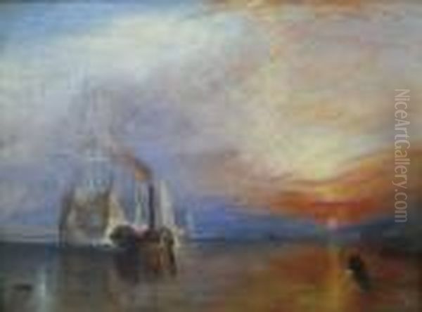 The Fighting Temeraire Tugged To Her Last Berth To Be Broken Up Oil Painting by Joseph Mallord William Turner