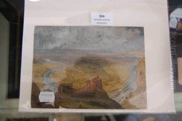 Water Colour On Blue Paper Oil Painting by Joseph Mallord William Turner