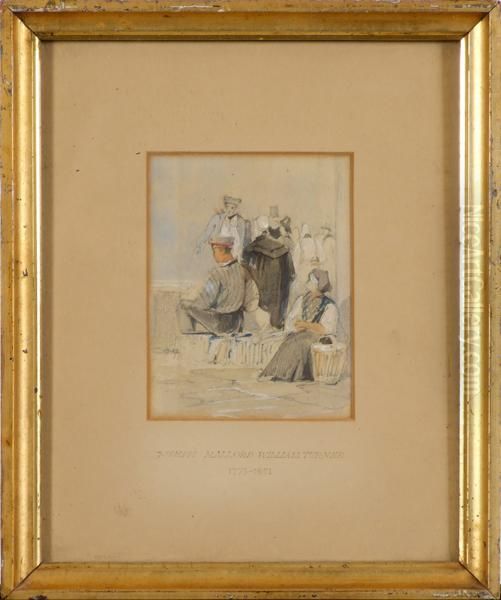 Woman With Basket On Curb Oil Painting by Joseph Mallord William Turner