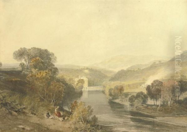 Addingham Mill On The River Wharfe, Yorkshire Oil Painting by Joseph Mallord William Turner