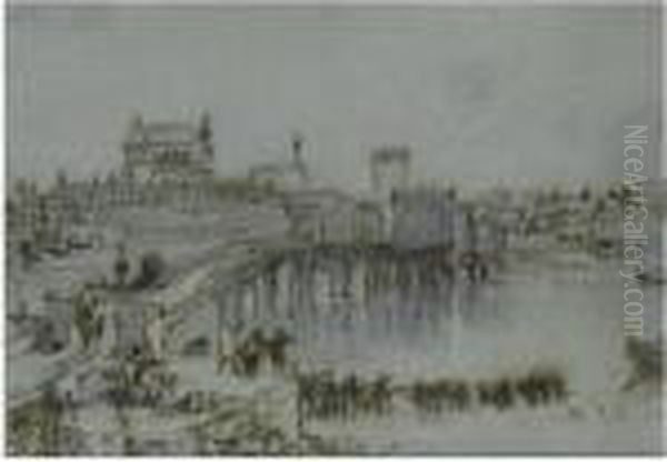 The Bridge At Vernon, From Vernonnet Oil Painting by Joseph Mallord William Turner