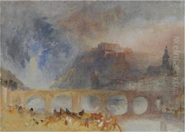 View Of Givet, On The Meuse, South Of Dinant Oil Painting by Joseph Mallord William Turner