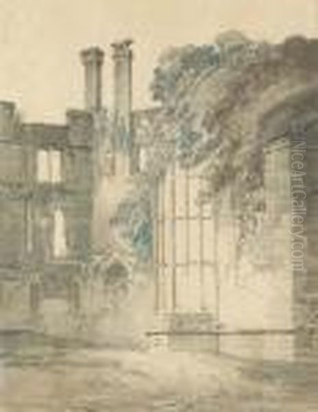 Interior Of Raglan Castle, South Wales Oil Painting by Joseph Mallord William Turner