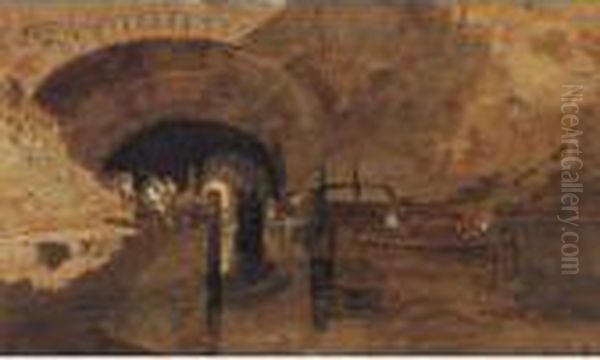 A Canal Tunnel Near Leeds Oil Painting by Joseph Mallord William Turner