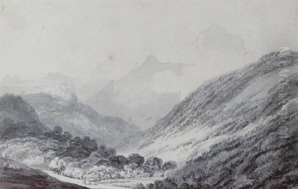 Travellers In A Swiss Valley Oil Painting by Joseph Mallord William Turner