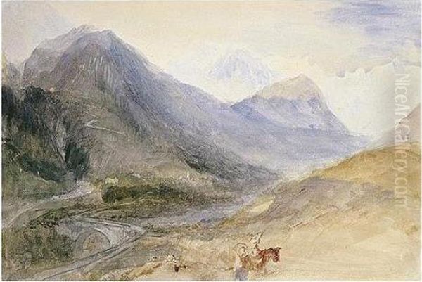 Mont Blanc From Below Pre St Didier In The Val D'aosta Oil Painting by Joseph Mallord William Turner