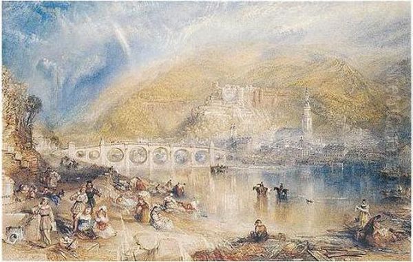 Heidelberg With A Rainbow Oil Painting by Joseph Mallord William Turner