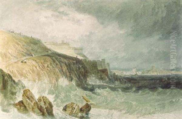 Plymouth Citadel, A Gale Oil Painting by Joseph Mallord William Turner