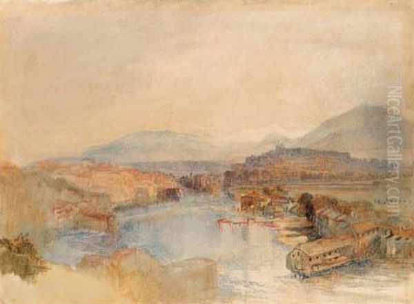 Geneva From The West, From The Junction Of The Arve And Therhone Oil Painting by Joseph Mallord William Turner