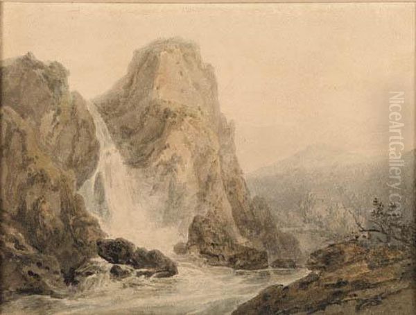 A Waterfall Oil Painting by Joseph Mallord William Turner