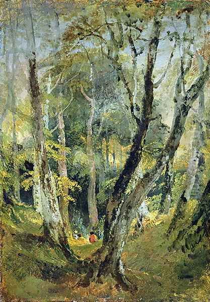 A Beech Wood with Gypsies seated in the Distance, c.1799-1801 Oil Painting by Joseph Mallord William Turner