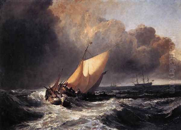 Dutch Boats in a Gale 1801 Oil Painting by Joseph Mallord William Turner