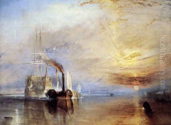 The 'Fighting Temeraire' tugged to her Last Berth to be broken up 1838-39 Oil Painting by Joseph Mallord William Turner