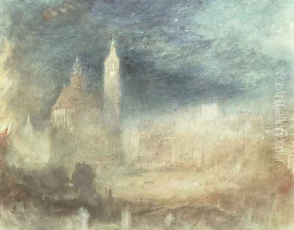 A Conflagration, Lausanne Oil Painting by Joseph Mallord William Turner