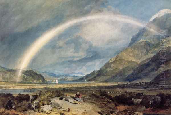 Kilchern Castle With The Cruchan Ben Mountains Scotland Noon Oil Painting by Joseph Mallord William Turner