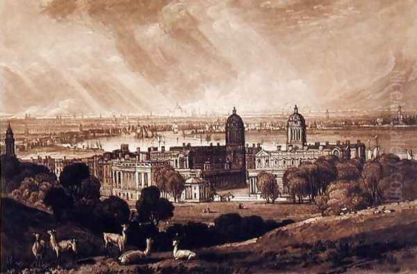 London from Greenwich, engraved by Charles Turner 1773-1857 1811 Oil Painting by Joseph Mallord William Turner