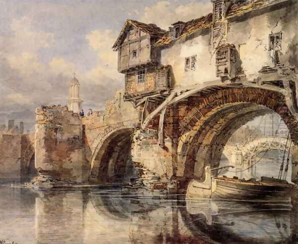 Welsh Bridge At Shrewsbury Oil Painting by Joseph Mallord William Turner