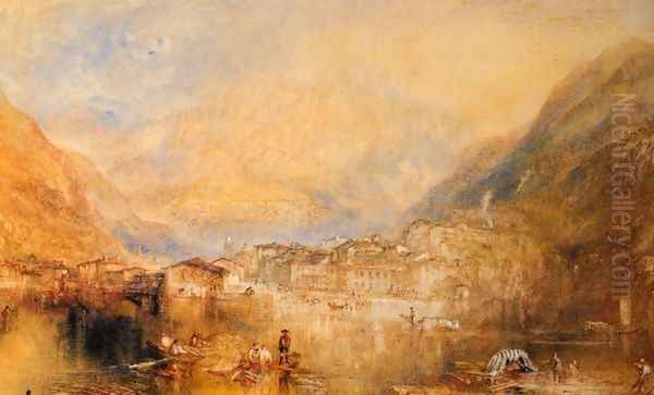 Brunnen From The Lake Of Lucerne Oil Painting by Joseph Mallord William Turner