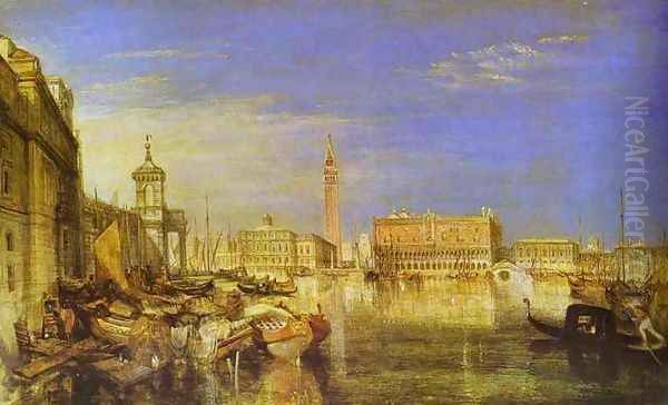 Bridge of Signs, Ducal Palace and Custom-House, Venice_ Canaletti Painting Oil Painting by Joseph Mallord William Turner