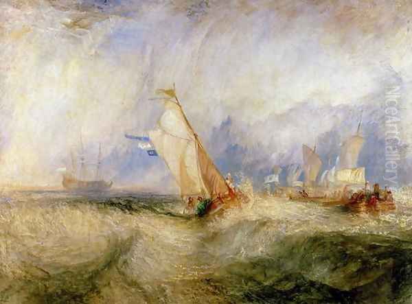 Van Tromp Going About to Please His Masters - Ships a Sea Getting a Good Wetting, 1844 Oil Painting by Joseph Mallord William Turner