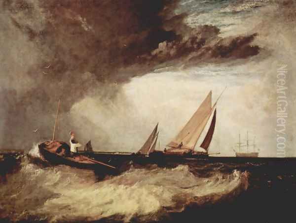 A fisherman from Bury Shoe Ness preit a Prahm of Whitstable Oil Painting by Joseph Mallord William Turner