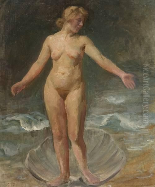 Venus' Fodsel Oil Painting by Laurits Regner Tuxen