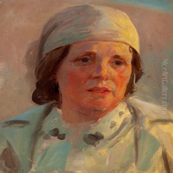 The Artist's Wife,frederikke Tuxen Oil Painting by Laurits Regner Tuxen