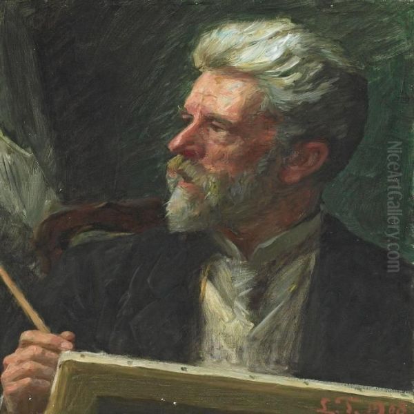 Selfportrait Oil Painting by Laurits Regner Tuxen