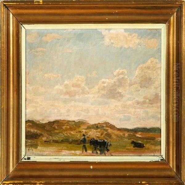 Landscape Scenery From Iceland Oil Painting by Laurits Regner Tuxen