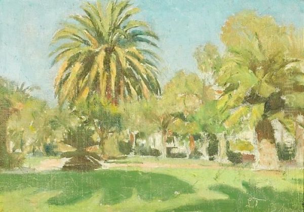 Park Scenery From California Oil Painting by Laurits Regner Tuxen