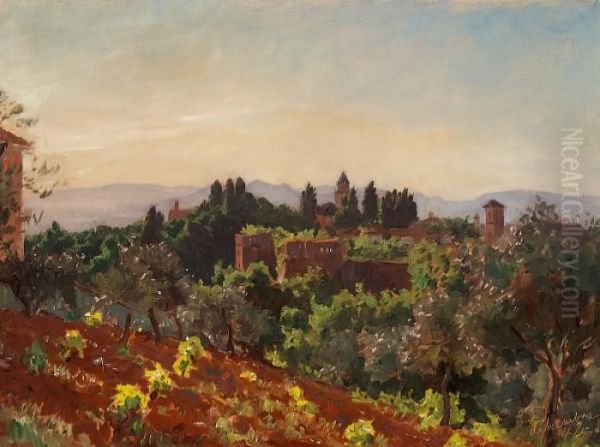 View Of Alhambra Oil Painting by Laurits Regner Tuxen