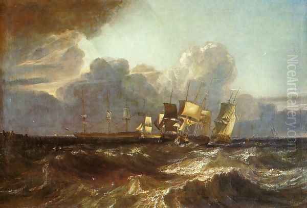 Ships Bearing Up for Anchorage (or The Egremont sea Piece) Oil Painting by Joseph Mallord William Turner