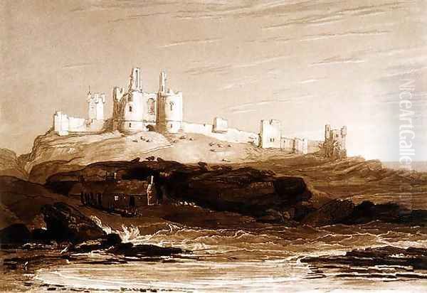 Dunstanborough Castle, from the Liber Studiorum, engraved by Charles Turner, 1808 Oil Painting by Joseph Mallord William Turner