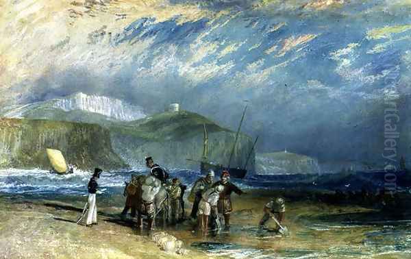 Folkestone Harbour and Coast to Devon, c.1830 Oil Painting by Joseph Mallord William Turner