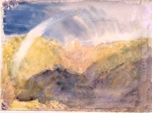 Crichton Castle Mountainous Landscape with a Rainbow c.1818 Oil Painting by Joseph Mallord William Turner