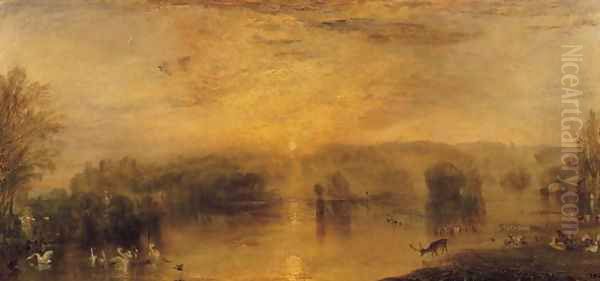 The Lake, Petworth Sunset, a Stag Drinking, c.1829 Oil Painting by Joseph Mallord William Turner