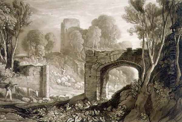 East Gate, Winchelsea, from the Liber Studiorum, engraved by Samuel William Reynolds, 1819 Oil Painting by Joseph Mallord William Turner