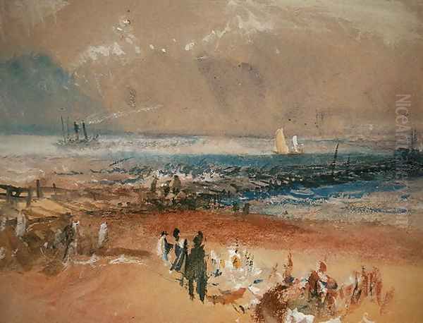 Boats at Margate Pier Oil Painting by Joseph Mallord William Turner