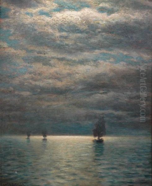 Moonlit Sail Oil Painting by James Gale Tyler