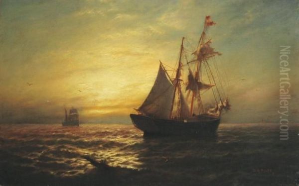 Sunset Sail Oil Painting by James Gale Tyler