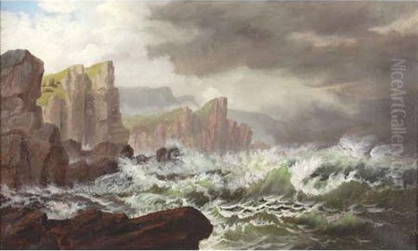 Rocky Coast 
Bears Signature 
James Tyler Oil Painting by James Gale Tyler