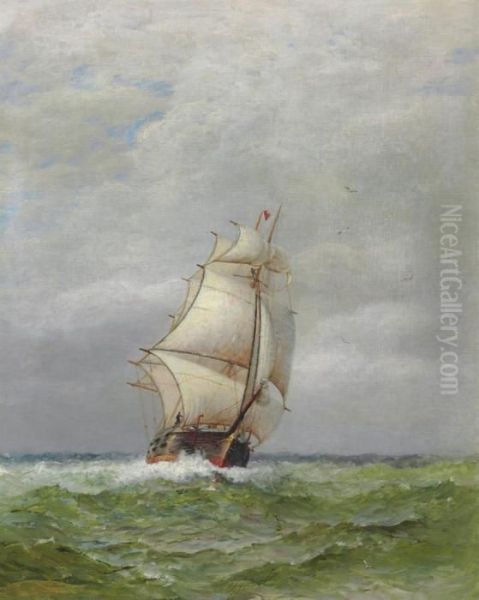 In Full Sail Oil Painting by James Gale Tyler