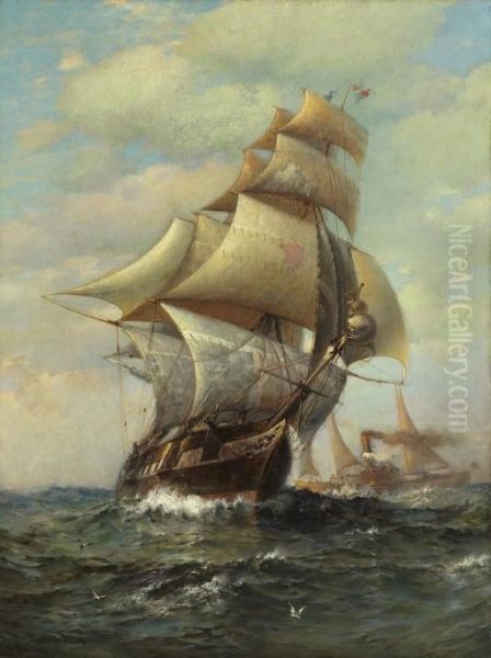 Sails & Steam Oil Painting by James Gale Tyler