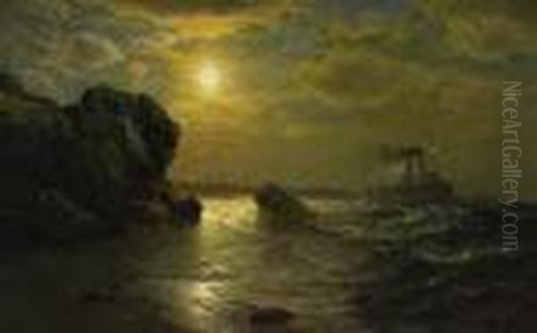 Moonrise, Narragansett Oil Painting by James Gale Tyler